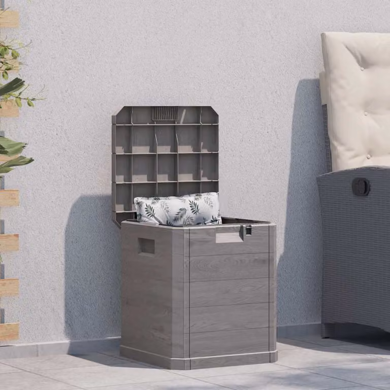 vidaXL Baule da Giardino in Plastica Marrone con Serratura da 90 L