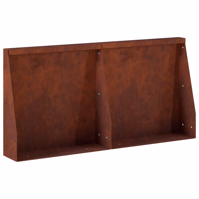 Set di 2 pezzi di muretti per aiuole rialzate vidaXL in acciaio Corten color marrone, L: 40 cm, P: 12 cm, H: 50 cm