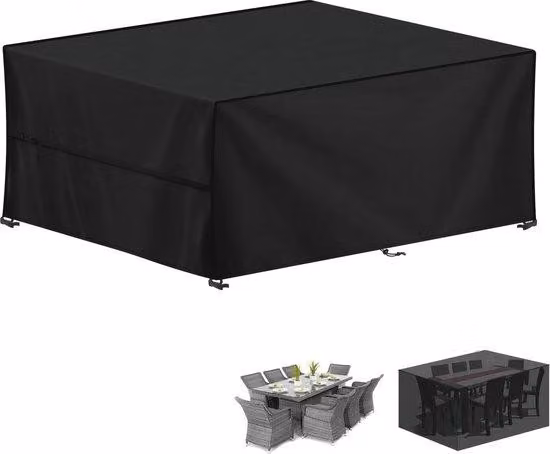 Telo impermeabile da giardino in tessuto Oxford 420D, resistente ai raggi UV, 240 x 180 cm, ideale per set da giardino e tavoli da esterno.