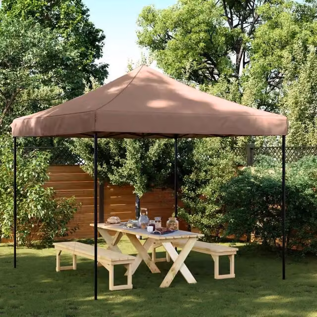 Tenda Party-Tenda da festa Marrone 292 x 292 x 315 cm Tessuto Oxford 762362