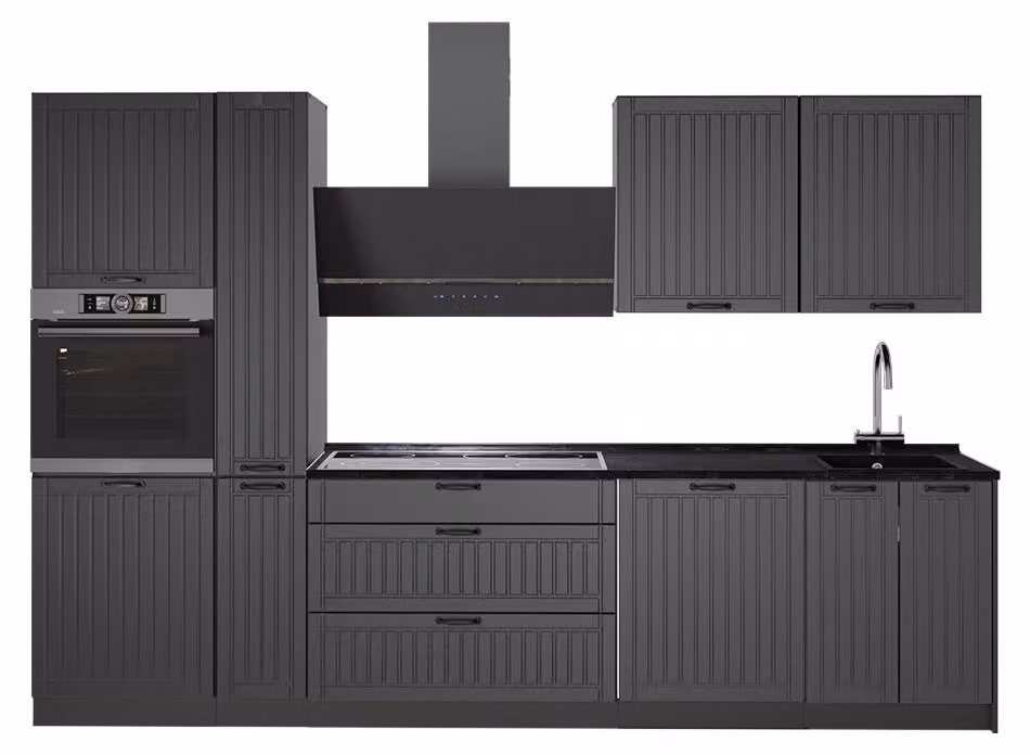 Cucina componibile Vicco Fame-Line Grigio scuro/Antracite 310 cm senza piano di lavoro, Model 64256