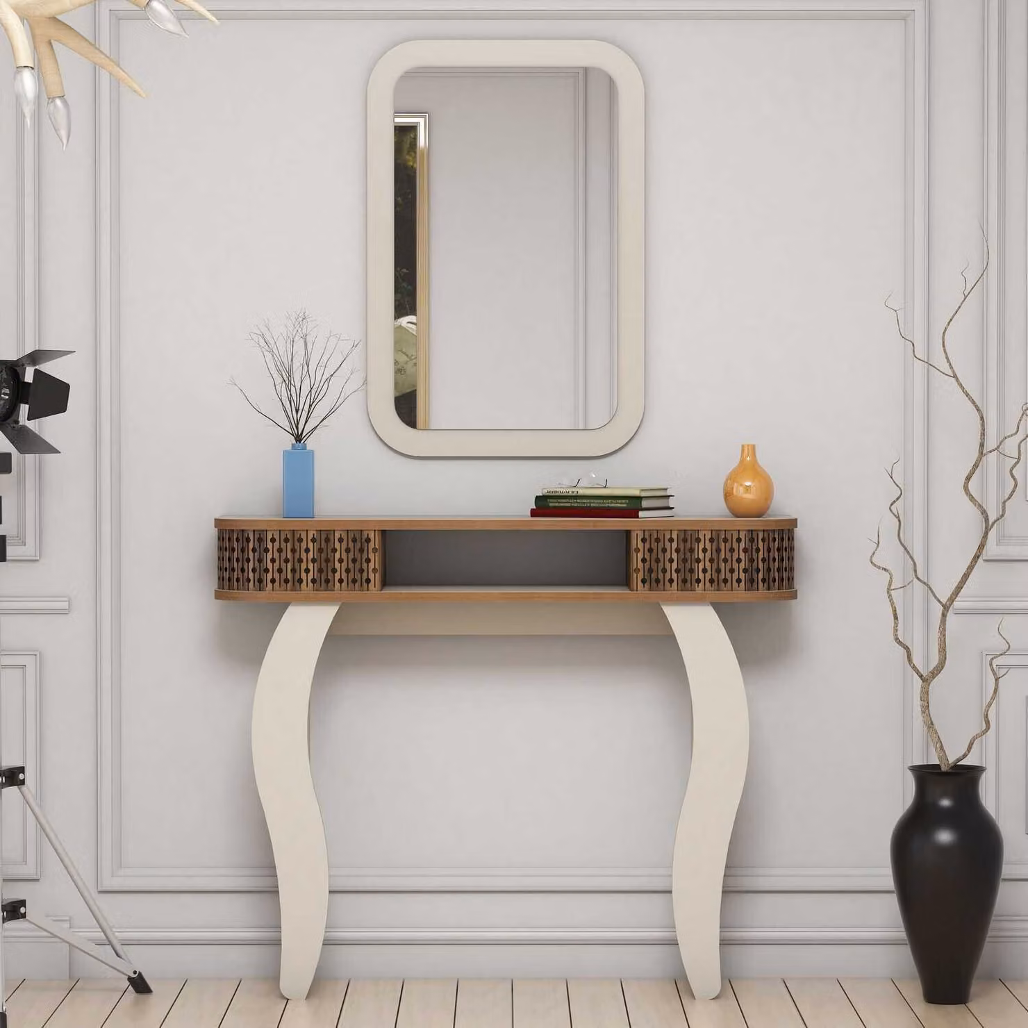 Skye Decor, Damla- Damla CTN, Crema, Comò, 85x105x30 cm, 100% pannello particellare rivestito in melamina