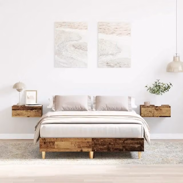 Struttura Letto Design Mania in Legno Antico e Truciolato Marrone L: 138 cm, P: 25 cm, H: 193 cm