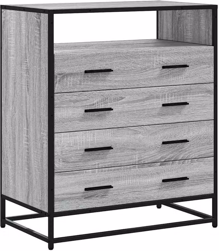 Cassettiera Grigio Sonoma 70x41x83,5 cm in Legno Multistrato