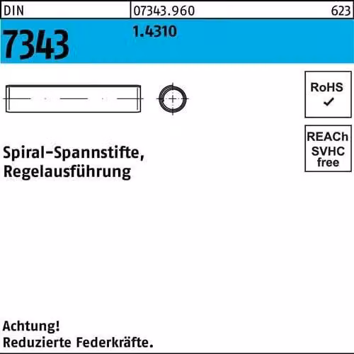 Spine elastiche Reyher DIN 7343 1.4310 2,5 x 24 073439600025024 (1000 pezzi)