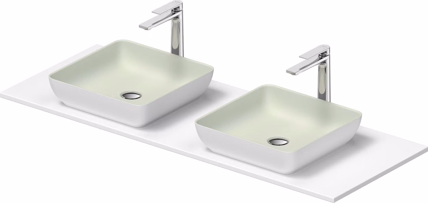 Duravit Sivida double lavabo Set carré incl. console 1350x500x123mm, 268021FG00, 268021FG00
