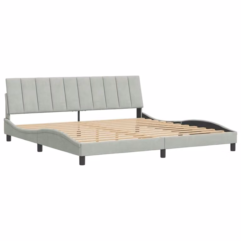 Giroletto senza Materasso Hanko Grigio Chiaro 200x200 cm Velluto