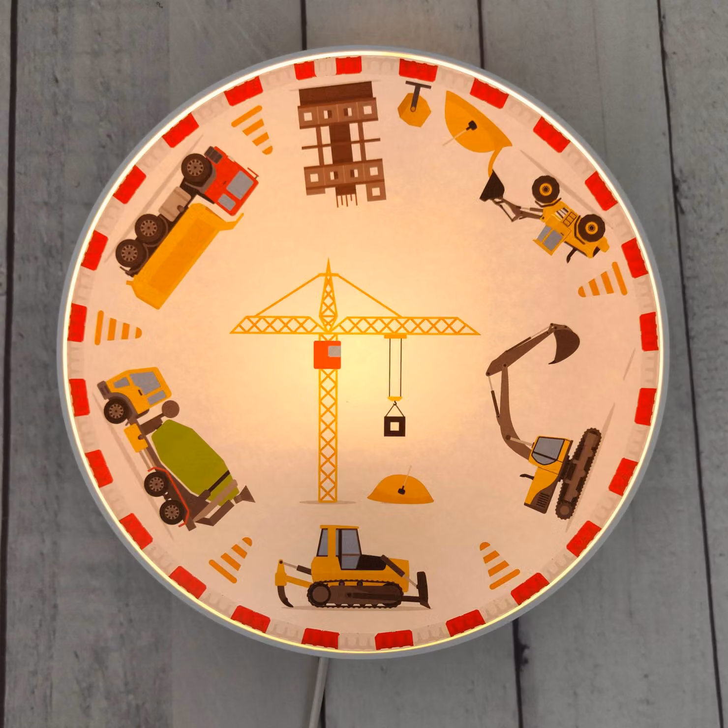 Niermann Standby Applique Cantiere con spina Baustelle, Multicolore, Cameretta, Plastica, Applique