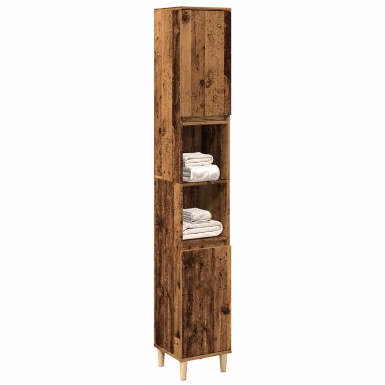 Armadietto da bagno moderno vidaXL in legno marrone con ante a battente e ripiani interni, sospeso, L/P/H: 30 x 30 x 190 cm