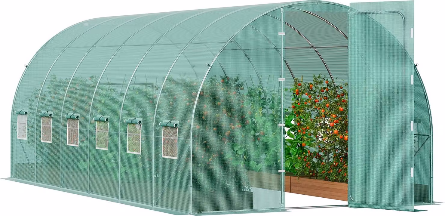 Serra Tunnel Serra fredda Casa del pomodoro 590x295x225cm verde