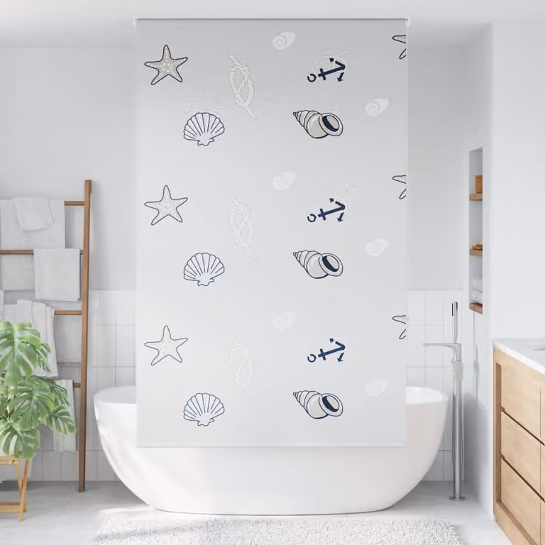 vidaXL Tenda a Rullo Doccia 120x240 cm Larghezza Tessuto 116 cm