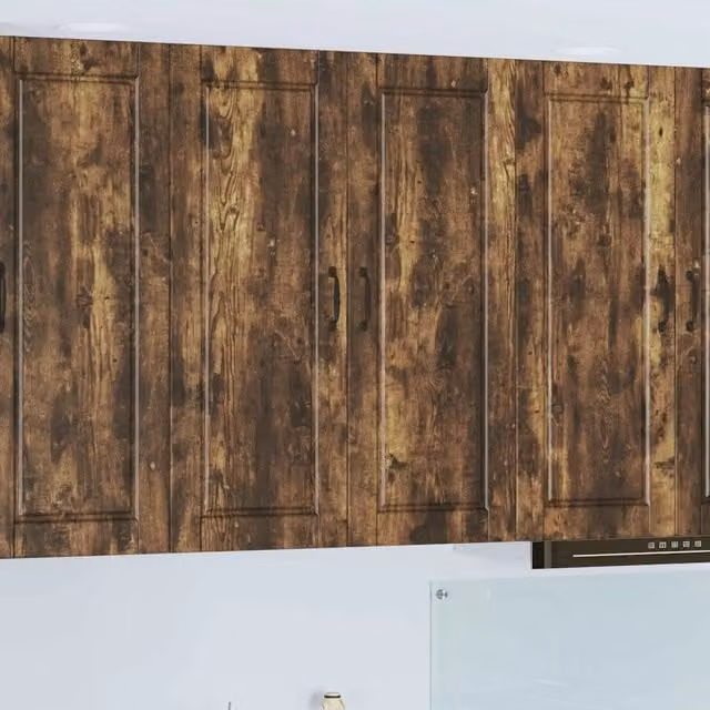 Armadietto da parete moderno vidaXL in legno color marrone con ante a battente e ripiani interni L: 80 cm, P: 31 cm, H: 100 cm
