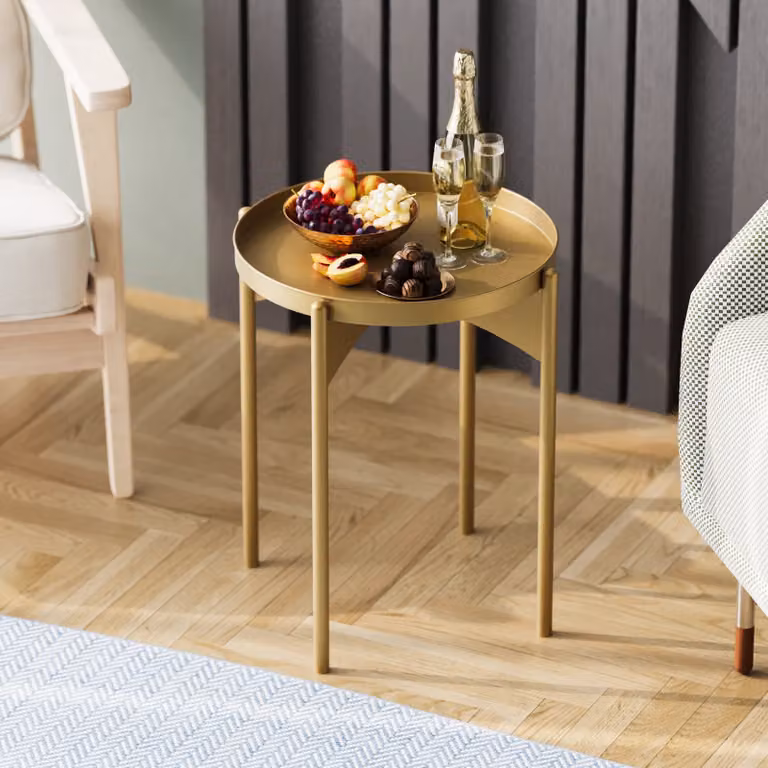 Skye Decor, Shb-002-B, tavolino, 100 % METALLO, oro, 44 x 44 x 57 cm