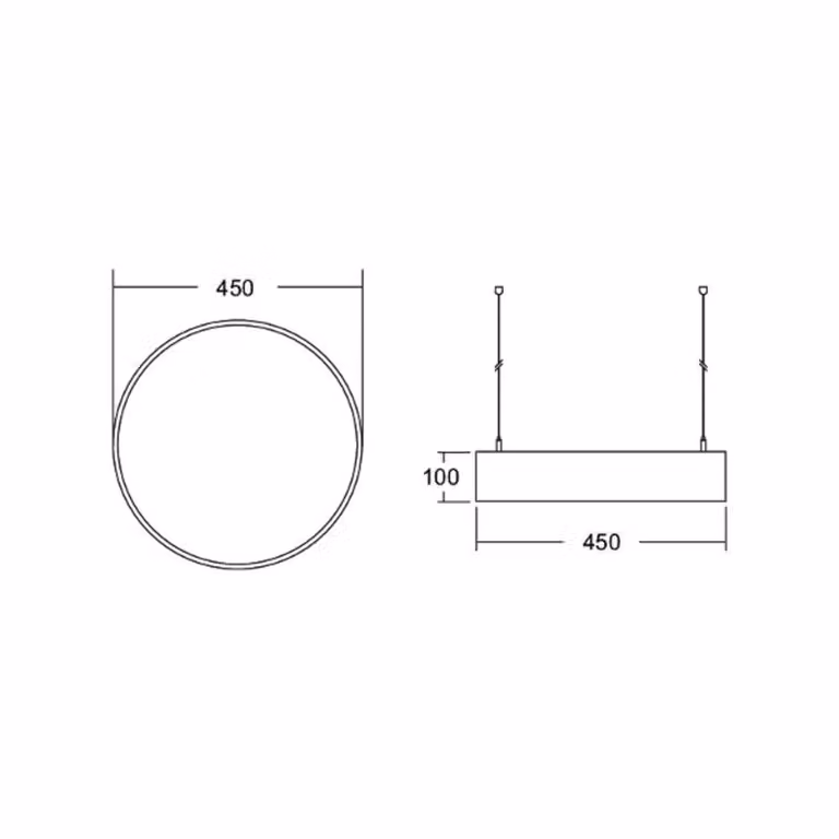 BRUMBERG Biro Circle diretto, Ø 45 cm, on/off, argento, 3000 K, Alluminio / Grigio / Zincato, Studio / Ufficio, Alluminio, Moderno