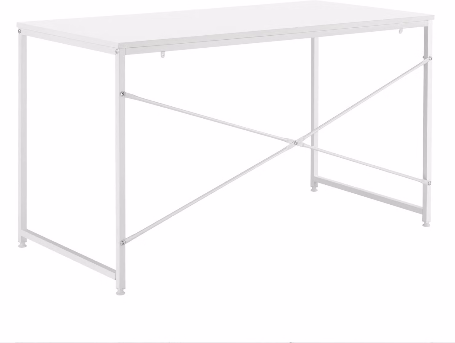 In And OutdoorMatch Scrivania Jarret - 120x60x72 cm - Truciolare e metallo - Bianco - Design moderno