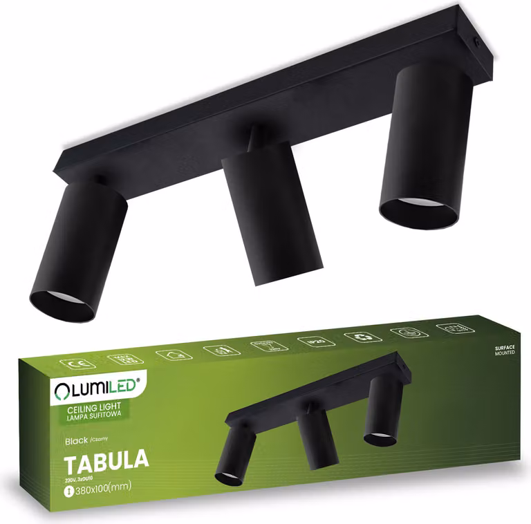 LUMILED lampada da soffitto spot da soffitto attacco GU10 faretto da soffitto a 3 luci faretto da soffitto lampada da soffitto spot da soffitto orientabile girevole 230V