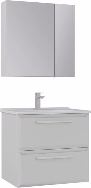 Set mobile lavabo con specchio Nuvola 65 v2 HANAH HOME, colore Cashmere, L: 65 cm, P: 50 cm, H: 62 cm