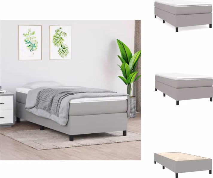 vidaXL Letto a molle insacchettate grigio chiaro 80x200 cm in tessuto - Letti & strutture letto
