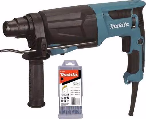 Martello combinato MAKITA (3J/800W) in valigetta con set di trapano HR2670X3
