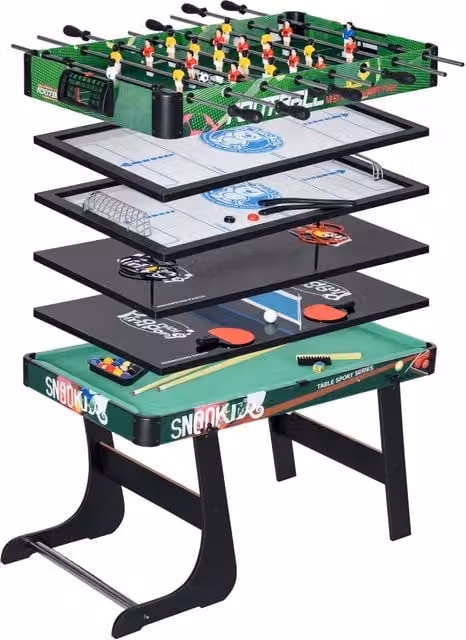 Tavolo da gioco pieghevole 6 in 1 zephmum multicolore L/P/H: 118 x 104 x 71 cm