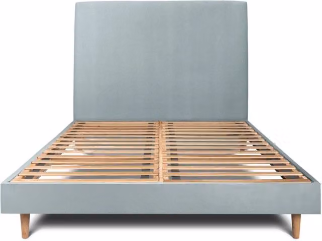 Letto 140x200 cm con testata imbottita - Tessuto velluto