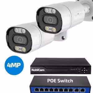 Kit telecamere POE, Bullet, 4MP, registratore NVR, switch POE