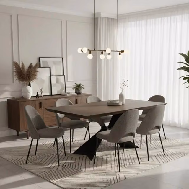 Tavolo da pranzo fisso Taurus in legno impiallacciato rovere termocotto Duzzle L: 200 cm, P: 100 cm, H: 76 cm