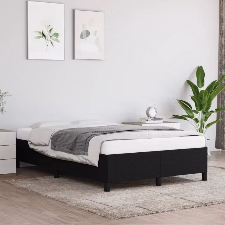The Living Store struttura letto nera 120x200 cm in tessuto
