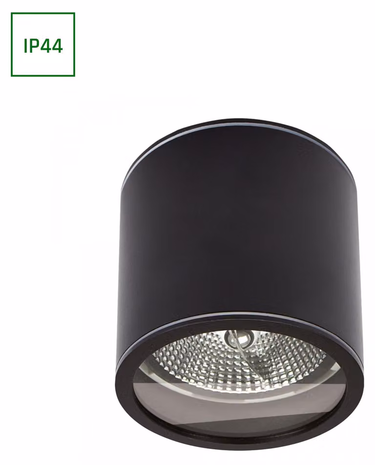 Spot da soffitto GU10 CHLOE AR111 IP44 118x114mm nero rotondo