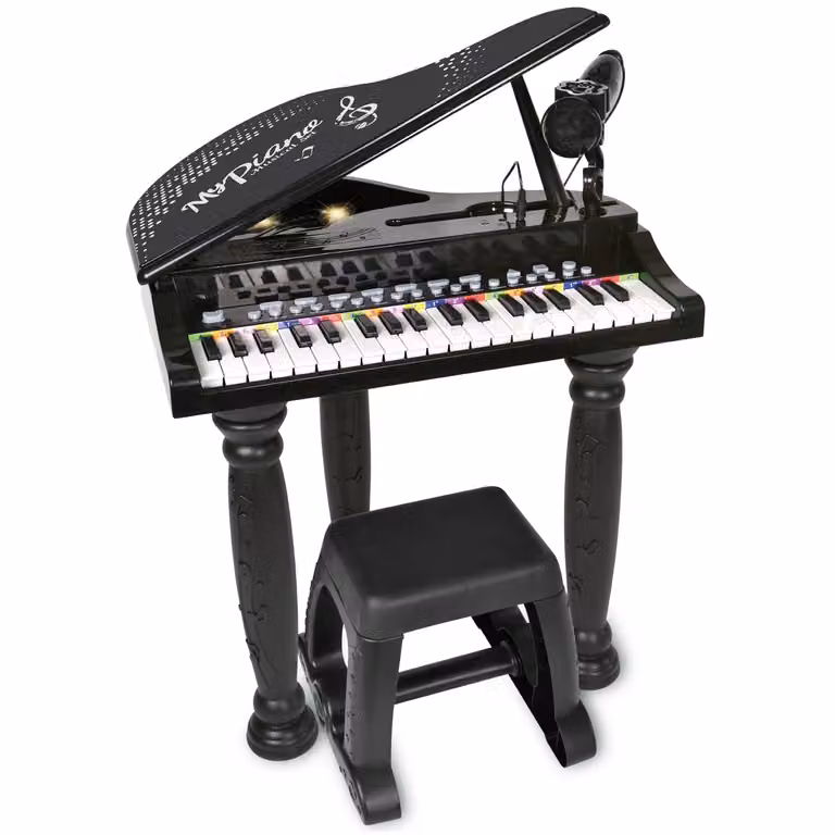 Piano Elettronico Karaoke Tu Giochi con 37 Tasti, Colore Nero