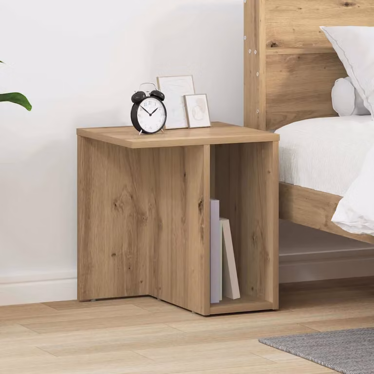 vidaXL Tavolino moderno in legno color rovere marrone L/P/H: 37 x 32 x 40 cm