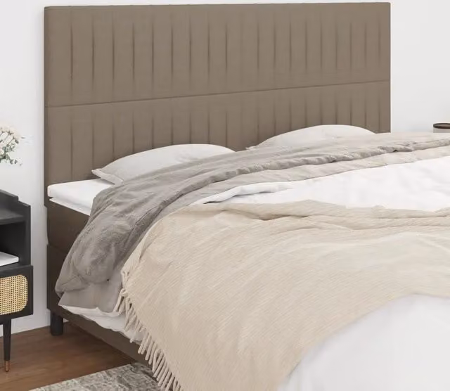 Testiera per letto decorativa Design Mania in tessuto beige L: 200 cm, P: 5 cm, H: 118/128 cm – 1