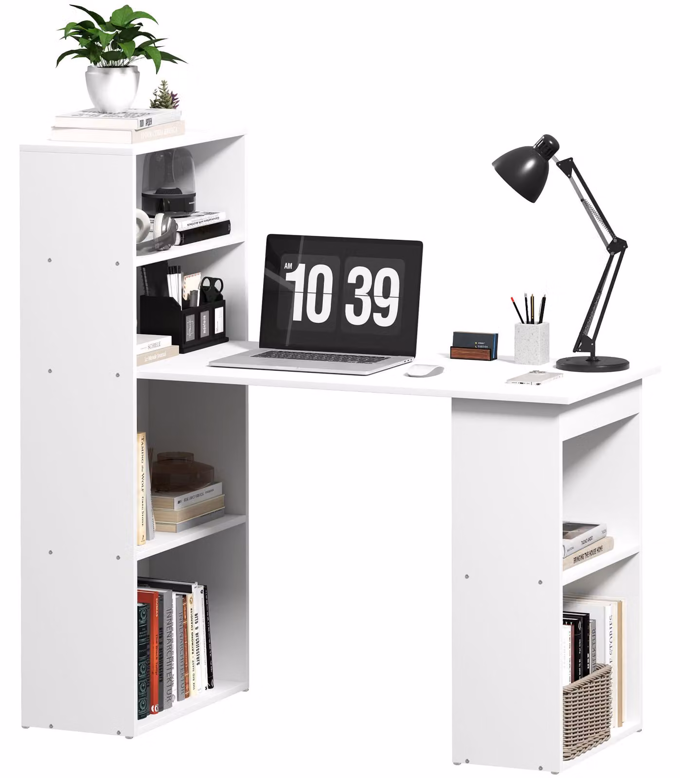 HOMCOM: scrivania, tavolo da pranzo con scaffale, tavolo per computer, tavolo da lavoro, tavolo per laptop