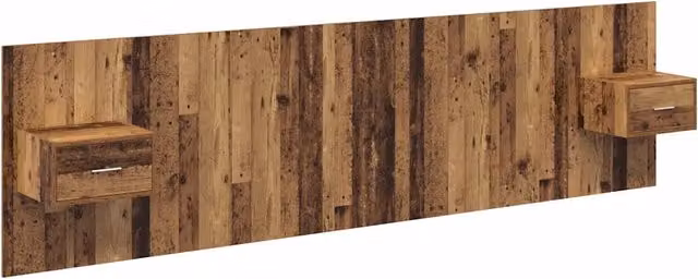 Testiera | Testata con Comodino 3 pcs Legno vecchio Legno multistrato