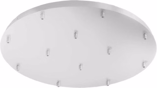 Rosone Tondo Ofelia Mini B T/12 Gealuce, Base per Lampada a Sospensione in Metallo con 12 Fori, Bianco Opaco, Grado IP20