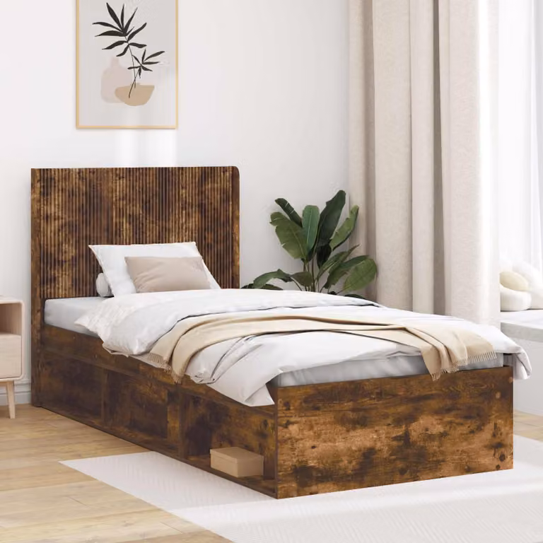 Testiera Letto vidaXL in Legno Rovere Fumo Marrone