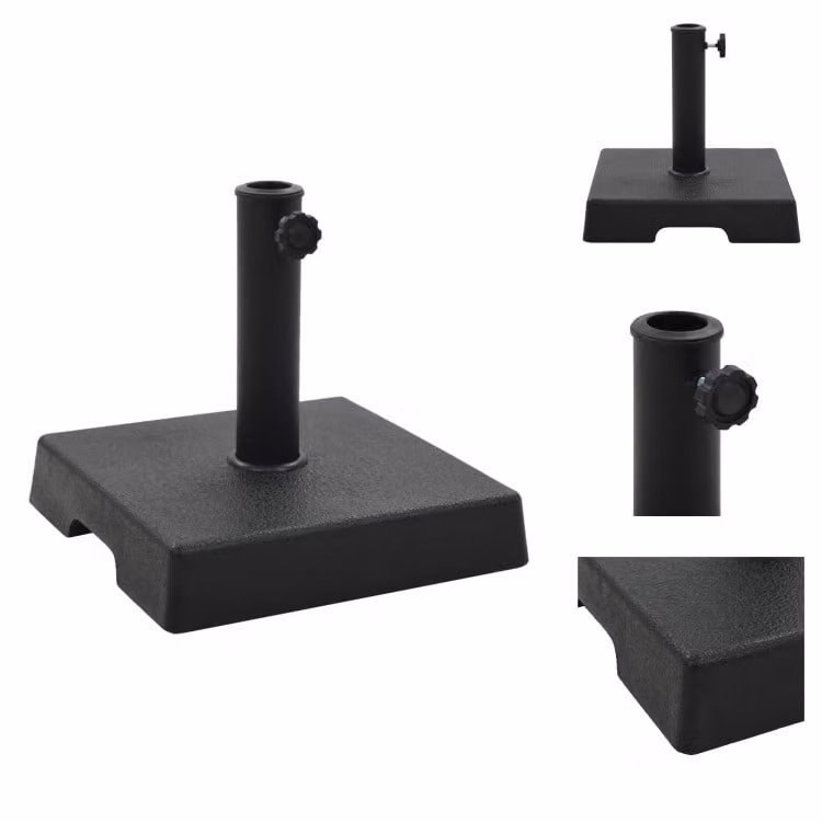 vidaXL Base per ombrellone quadrata 8 kg in poliresina nera - Supporto per ombrellone