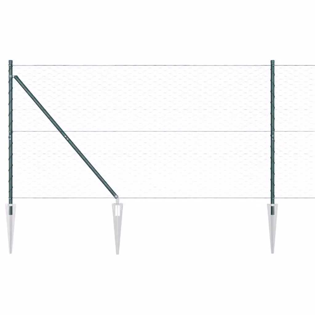 Recinzione esagonale con palo vidaXL in acciaio rivestito in PVC verde, L: 50 cm, H: 120 cm – 2
