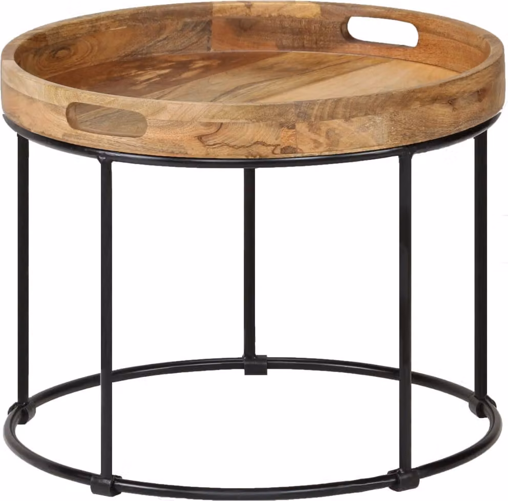 Maison Exclusive - Tavolino in legno massello di mango e acciaio 50x40 cm