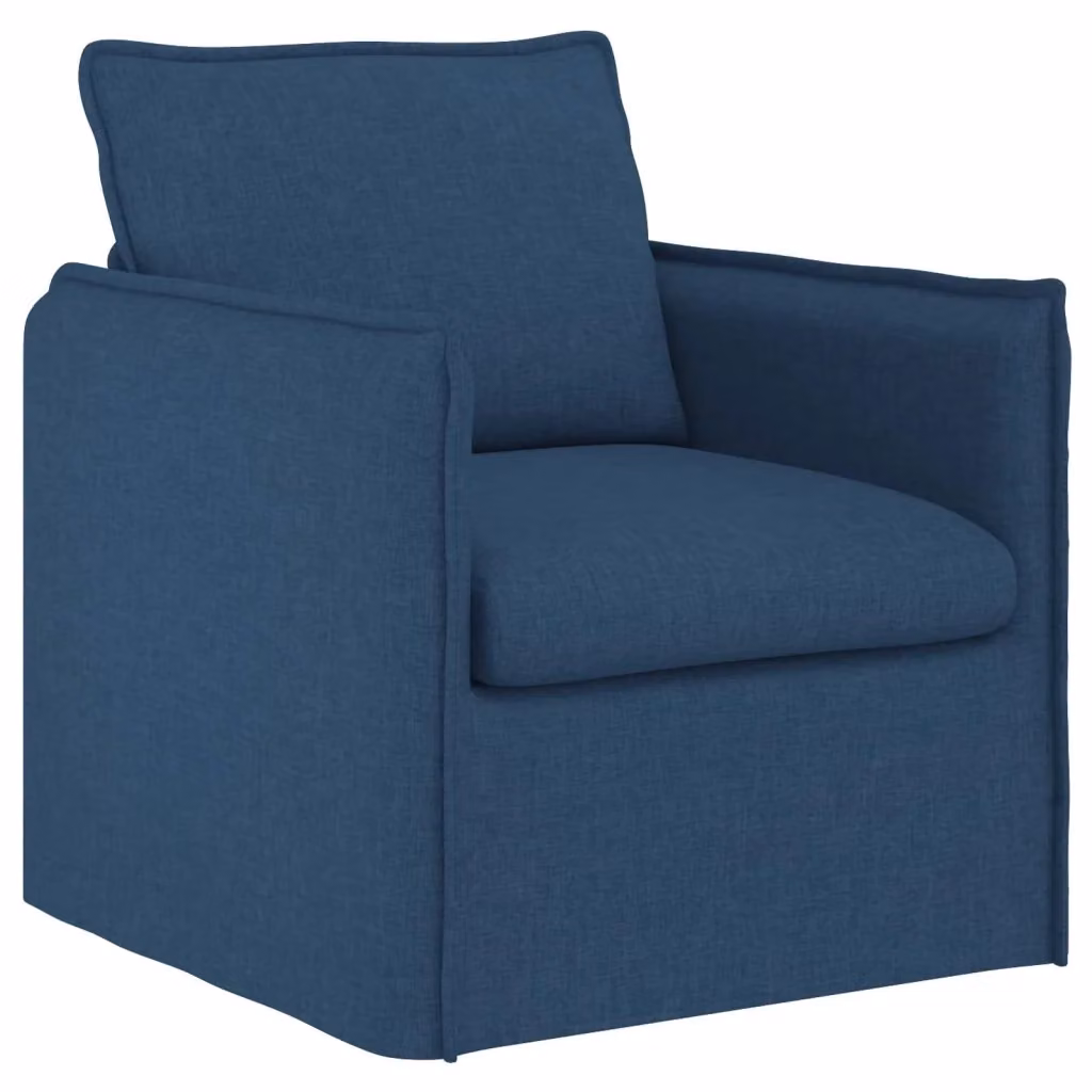 Divano moderno lineare vidaXL in tessuto blu e nero con struttura in metallo L: 195 cm, P: 82 cm, H: 85 cm – 2