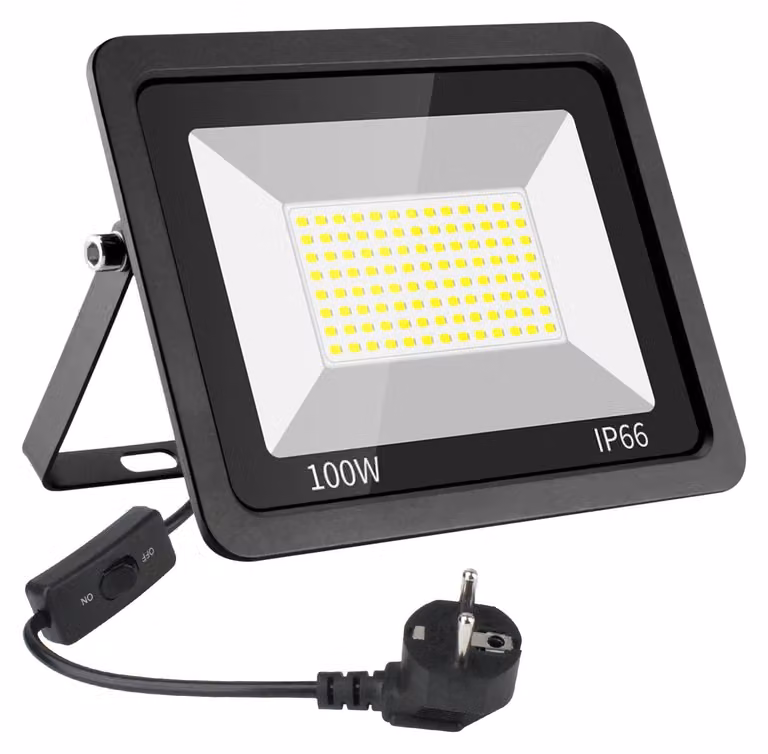 Faro a LED da 100W, 1000 lumen, 6500K, grado di protezione IP66, faretto per esterni