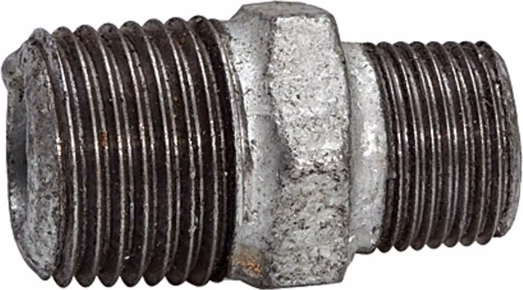 Nipplo Riegler a doppia filettatura 245 AG/AG, R 1 1/2, R 1, ghisa malleabile nera