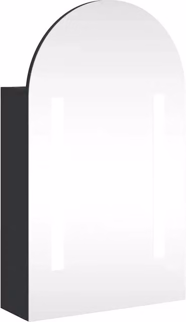 Armadietto da bagno con specchio ad arco e illuminazione LED vidaXL, Nero, L: 42 cm, P: 13 cm, H: 70 cm