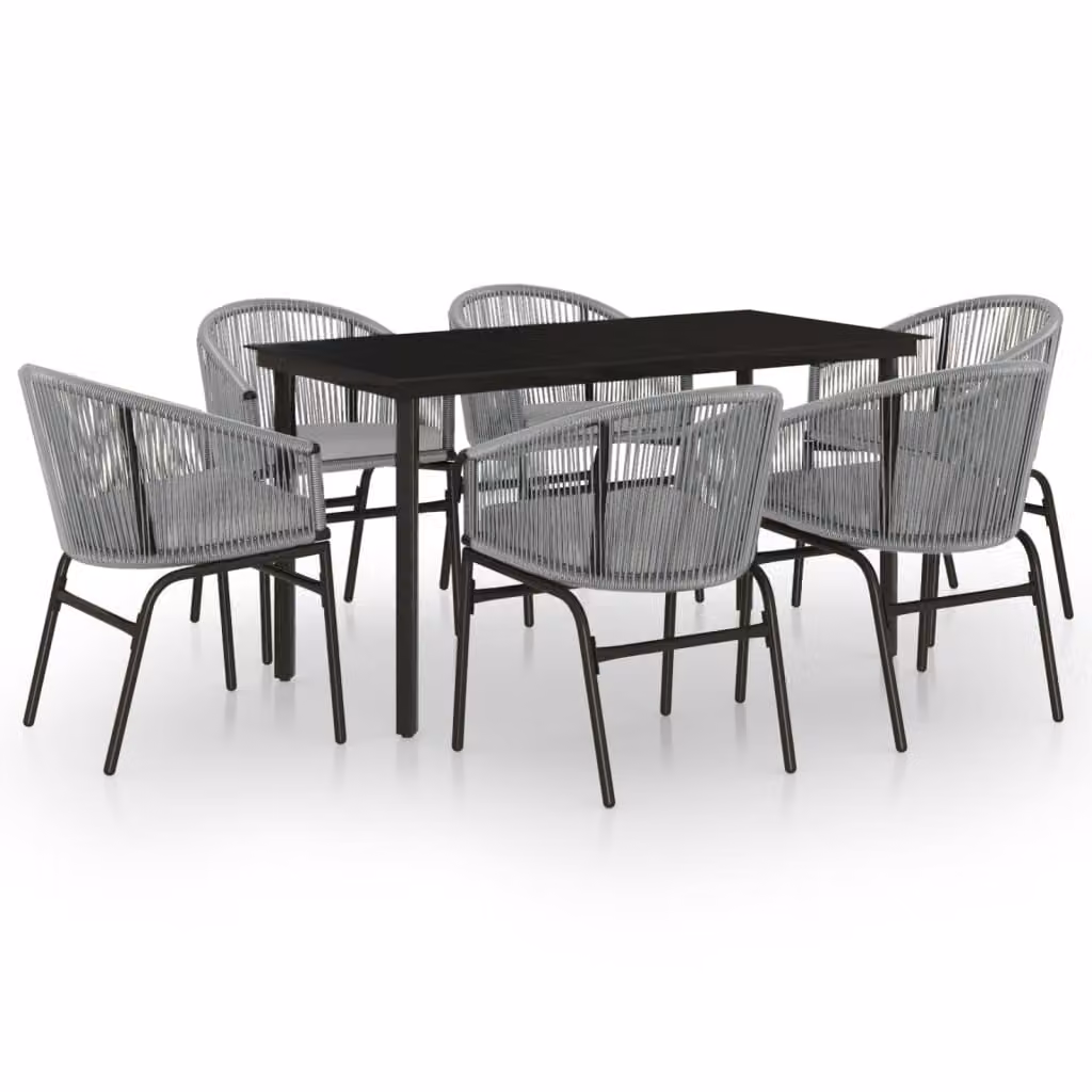 Set Mobili da Pranzo per Giardino 7 pz Antracite