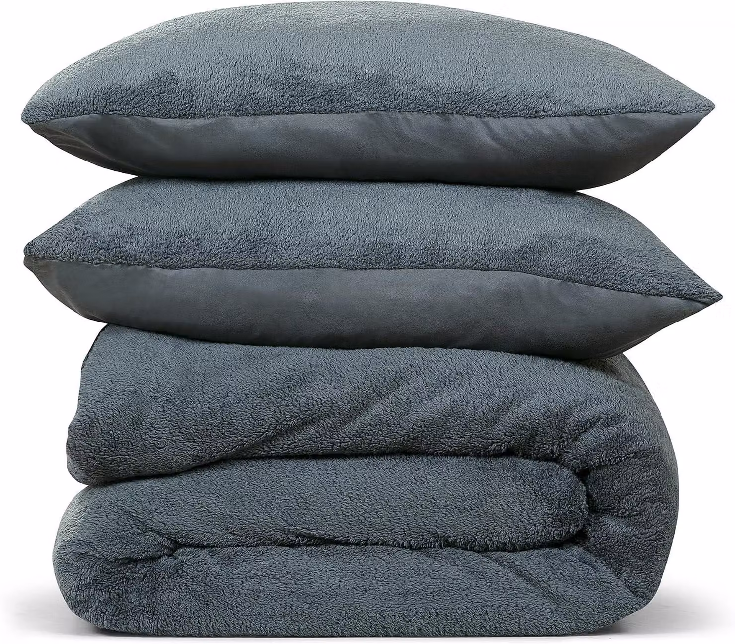 Copripiumino in pile teddy, 200x220 cm, con 2 federe, per letto matrimoniale
