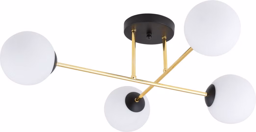 Lampada da soffitto Emibig 4xE14 10W MAGNUM con 4 paralumi bianchi opachi 1233/4
