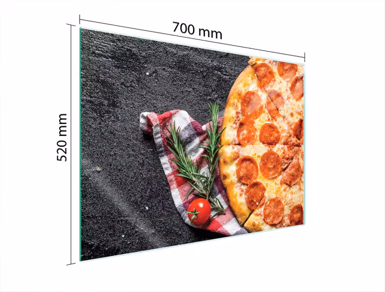 Piastra Protettiva In Vetro Per Forno 70X52 Pizza