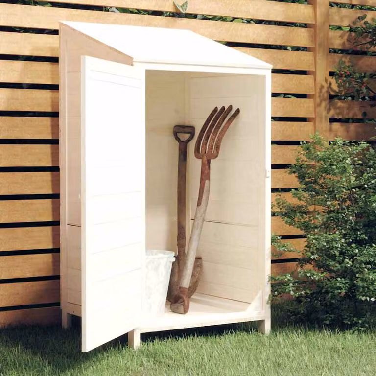 vidaXL Capanno da Giardino in Legno Massello di Abete Bianco L/P/H: 55 x 52 x 112 cm