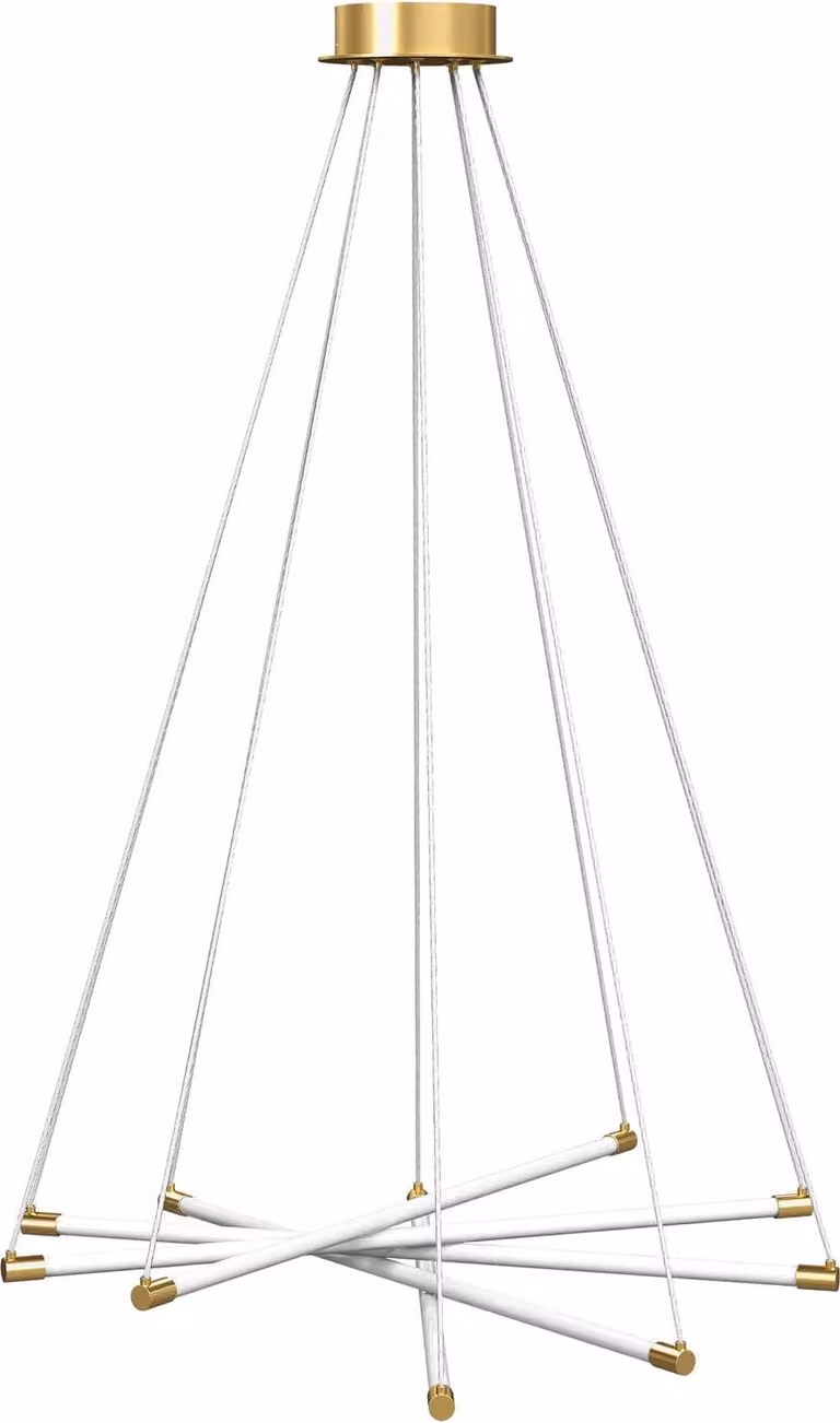 Plafoniera LED regolabile, 50W, 5 tubi, oro/bianco