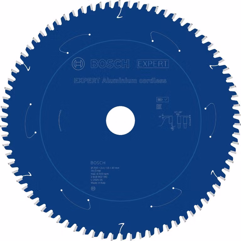 Lama circolare Bosch EXPERT per alluminio, 250x30 mm, Z78